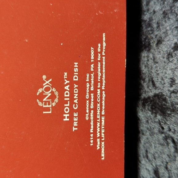 Vintage Lenox Holiday Tree Candy Dish w/Gold Rim and Holly w/Box - Picture 4 of 9